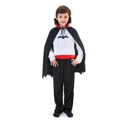 Fantasia Vampiro Infantil de Halloween Conde Drácula Longa Com Capa