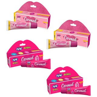 Kit 4 Unidades Hidratante Labial Carmed Efeito Gloss 2 Bff Glitter Rosa e 2 Fini Beijos 10g em Oferta na Shopee