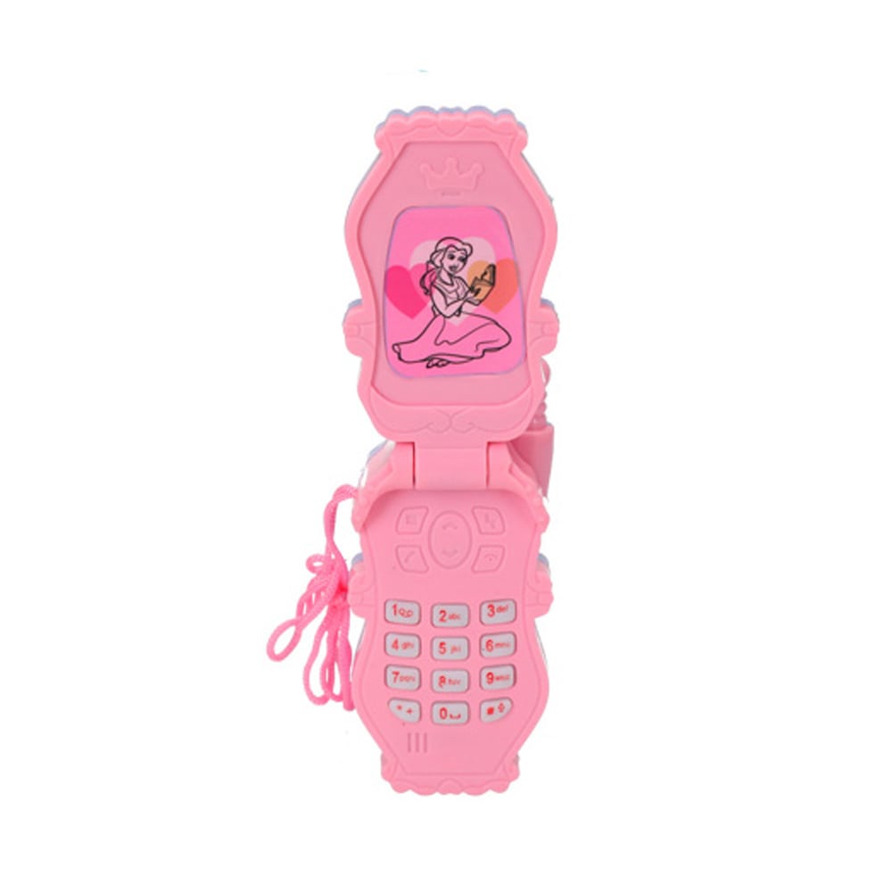 Celular de Brinquedo Smartphone Flip Princesas Lilas Luz Som