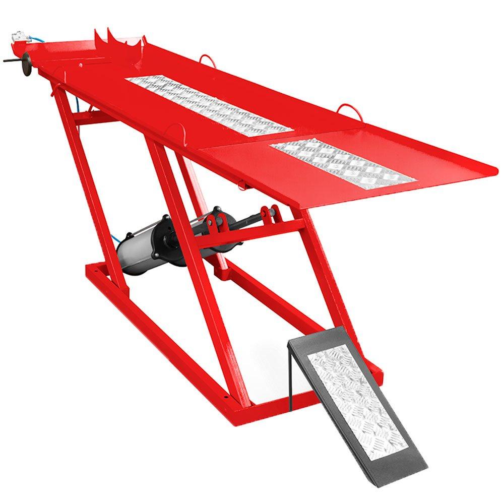Rampa Pneumática para Motos 350Kg 2 Pistões Vermelha - JM Máquinas em Oferta na Shopee