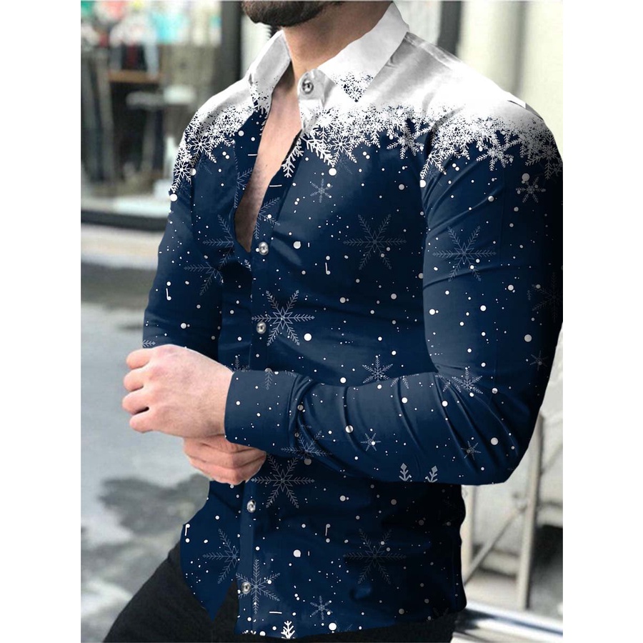 Camisa masculina estampada, camisa cardigã de manga comprida, Casual, elegante, primavera outono, verão