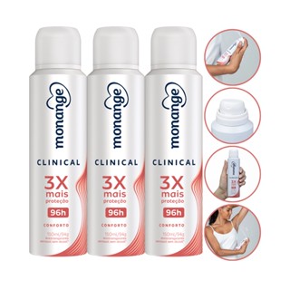 Kit 3 Desodorante Aerosol Clinical Conforto 96H Monange 150Ml