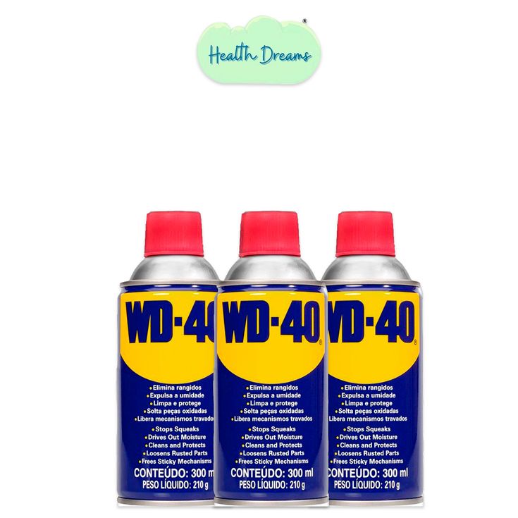 Kit com 03x WD-40 Oléo Lubrificante Desengripante Produto Original [Tamanho 300ml]