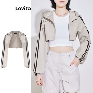 Lovito Casual Lisa Jaqueta Feminina com Capuz e Manga Longa L64AD110 (Damasco)