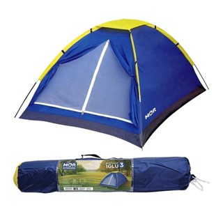 Barraca de Camping Iglu Para 3 Pessoas Fácil Montagem Leve E Resistente Com Sacola de Transporte - Mor