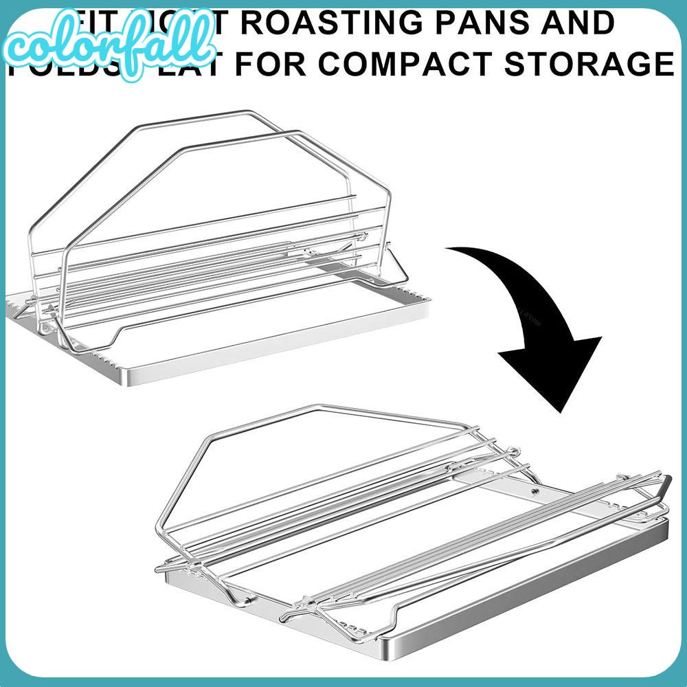 COLORFALLC Turkey Roaster , Suporte Para Fritadeira De Peru Em Aço Inoxidável , Acessórios Churrasco Churrasqueira Universal Fornos