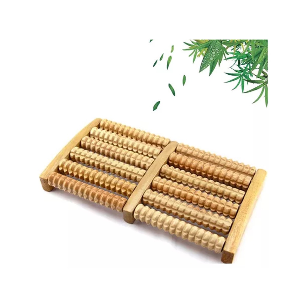 Massageador Em bambu Para os Pés, Mãos e Costas - Rolo de Relaxamento Alivio - 15cmX 27cm - anti stress com 6 rolos para massagear cada pé. Muitoooo relaxante