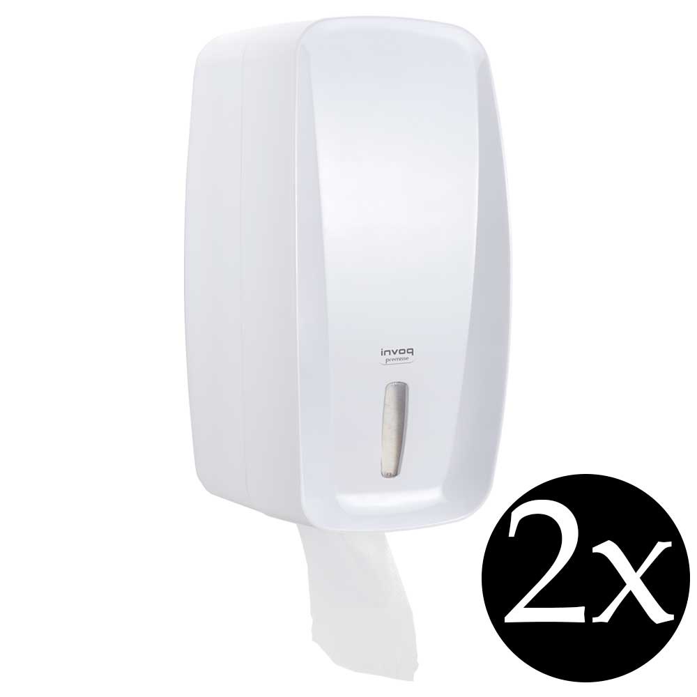 Kit 2 Suporte Dispenser Porta papel Higiênico Cai Cai interfolha Premisse para banheiro academia condominio vestiário branca