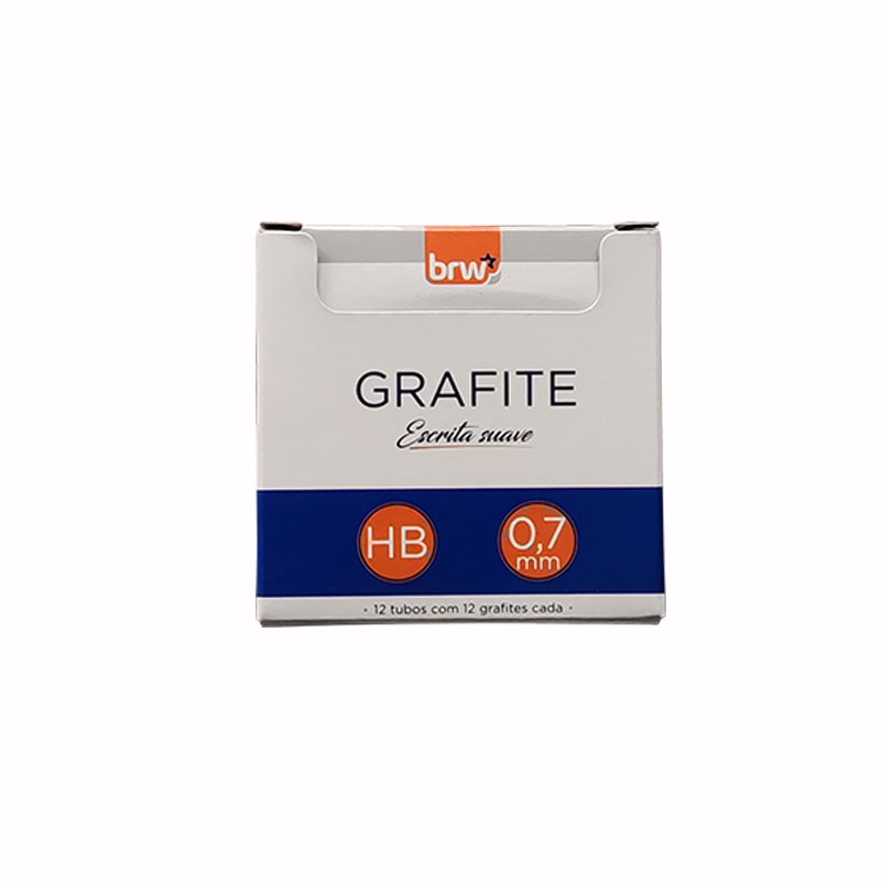 Grafite 0.7mm HB caixa com 12 tubos BRW em Oferta na Shopee