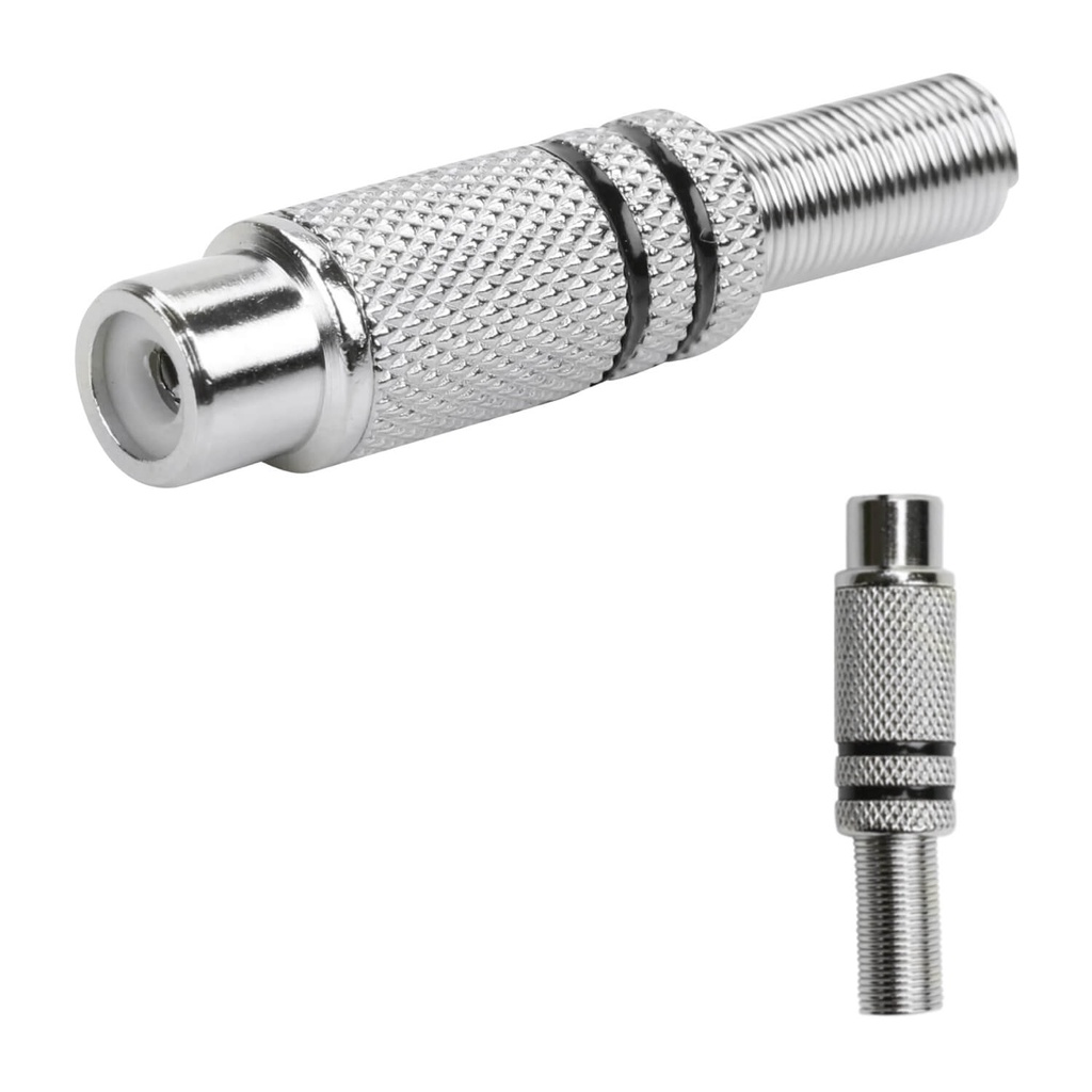 10x Plug Rca Fêmea Linha Profissional 4mm Preto Original PIX