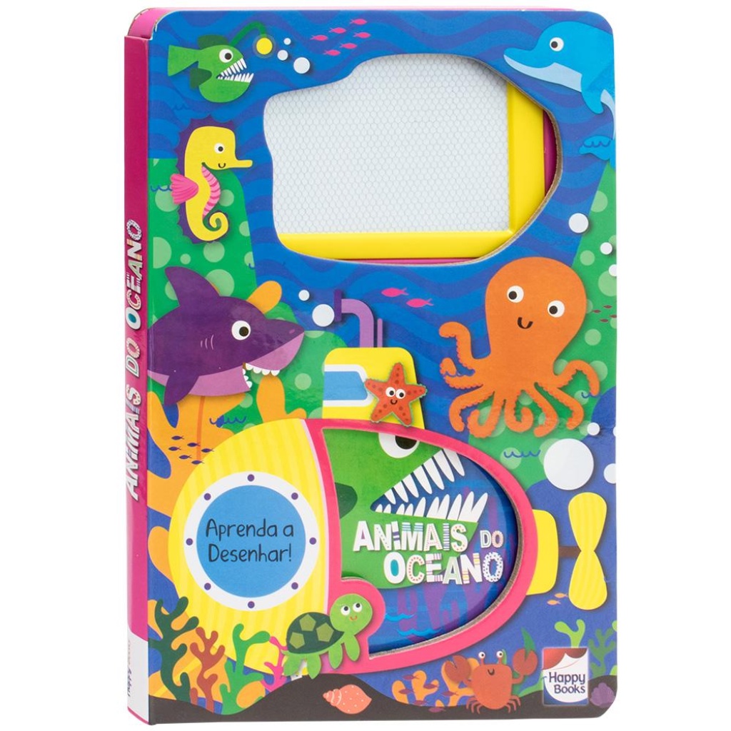 LIVRO LOUSA MÁGICA! ANIMAIS DO OCEANO em Oferta na Shopee