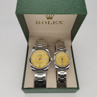 2pcs/Set Fashioin Relógio De Casal Homens Mulheres Pulso De Quartzo De Aço Inoxidável