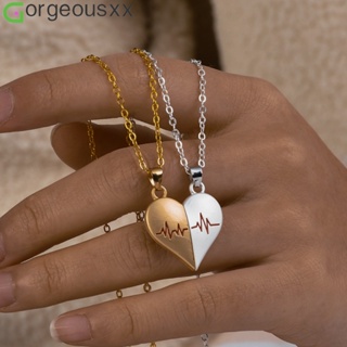 2Pcs Melhores Colares De Amigos Coração ECG Em Forma De Pingente Gargantilha Colar Feminino Para Amantes Presentes De Amizade De Casal Cordão em Oferta na Shopee