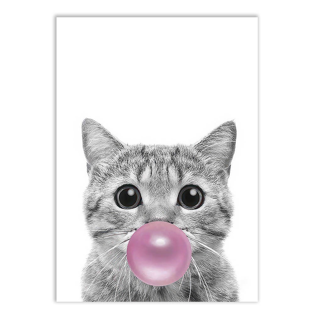 Placa Decorativa Engraçada Gato Chiclete Marilyn Poster