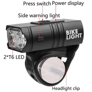 Luz Forte Farol T6 Lanterna Bicicleta T6 Duplo 2*600 luens Led Com Zoom 3 Focos 5 Modos  Recarregável  MTBK02 - 16