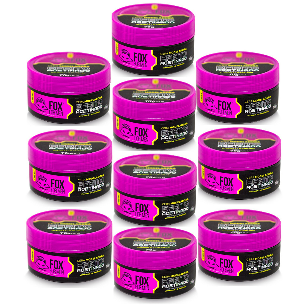 Cera Modeladora Efeito Acetinado 70g Fox For Men 10 unidades