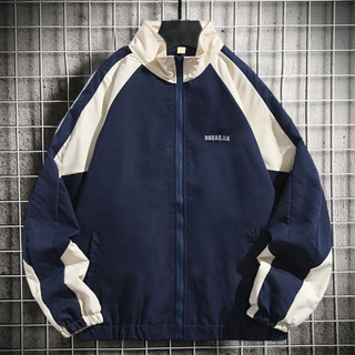 Jaqueta de inverno patchwork colorido manga comprida zíper nonfade quente outono beisebol unissex casual streetwear