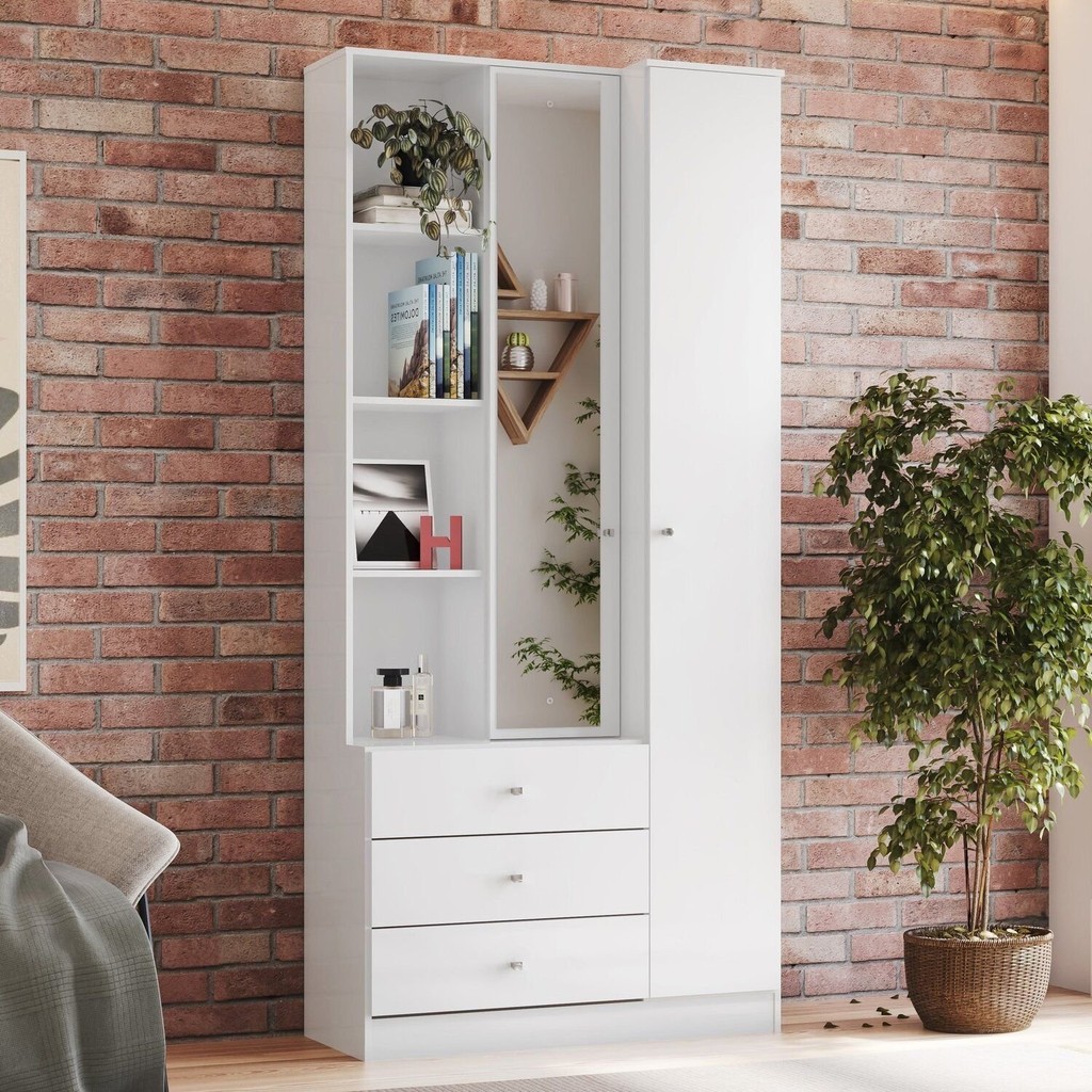 Sapateira Doha 1 Porta 3 Gavetas com Nichos Decorativos em Oferta na Shopee