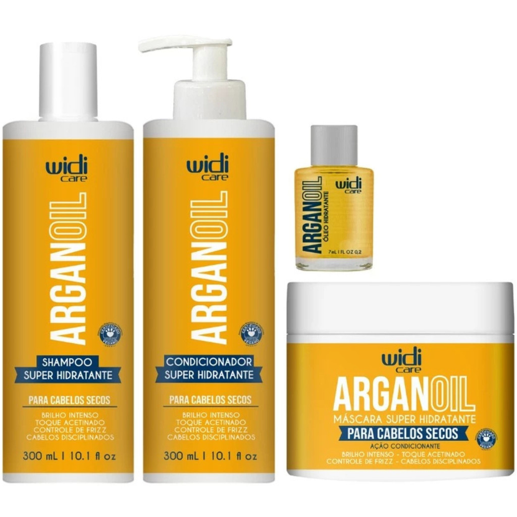 Kit ou Individual Argan Oil Widi Care Shampoo, Condicionador, Máscara e Óleo - Cabelos Hidratados