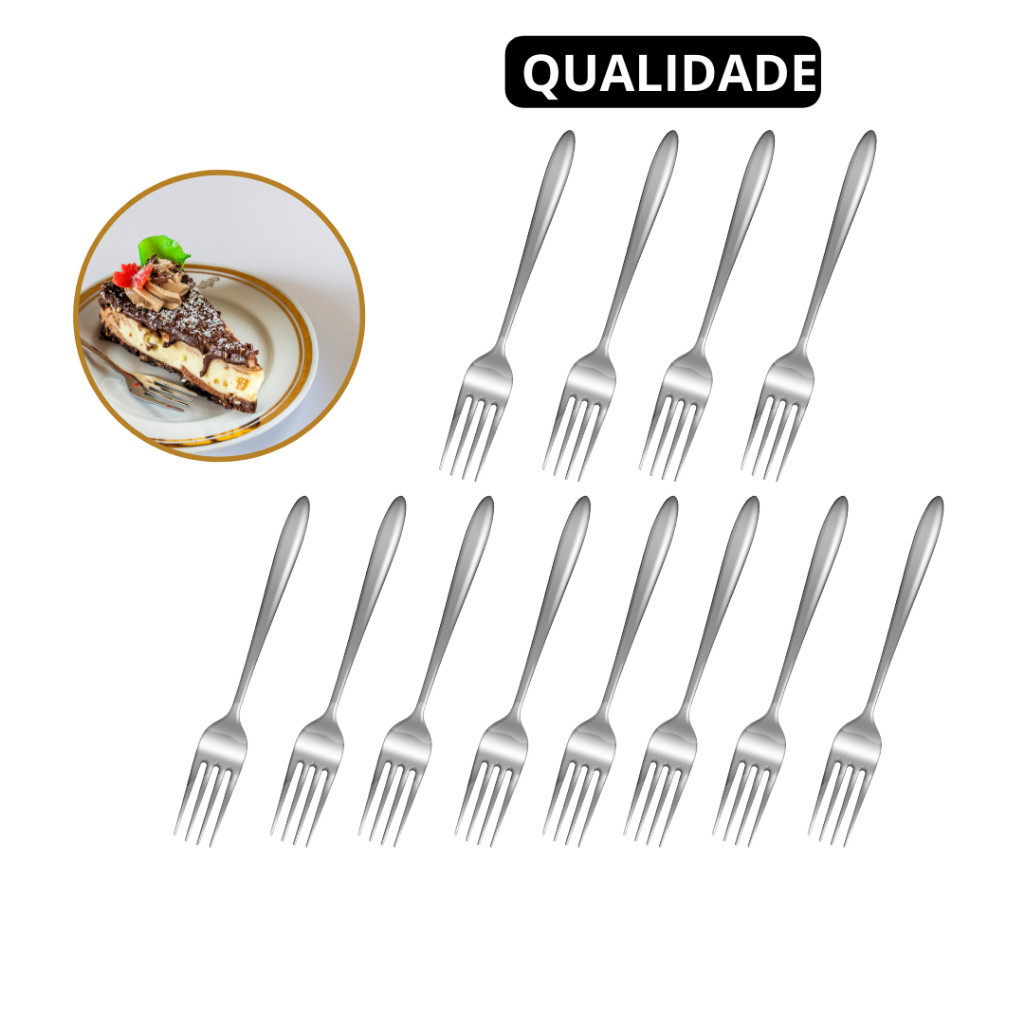 Kit 24 Garfo para sobremesas Aço Inox de alta qualidade Reutilizável Faqueiro Promoção