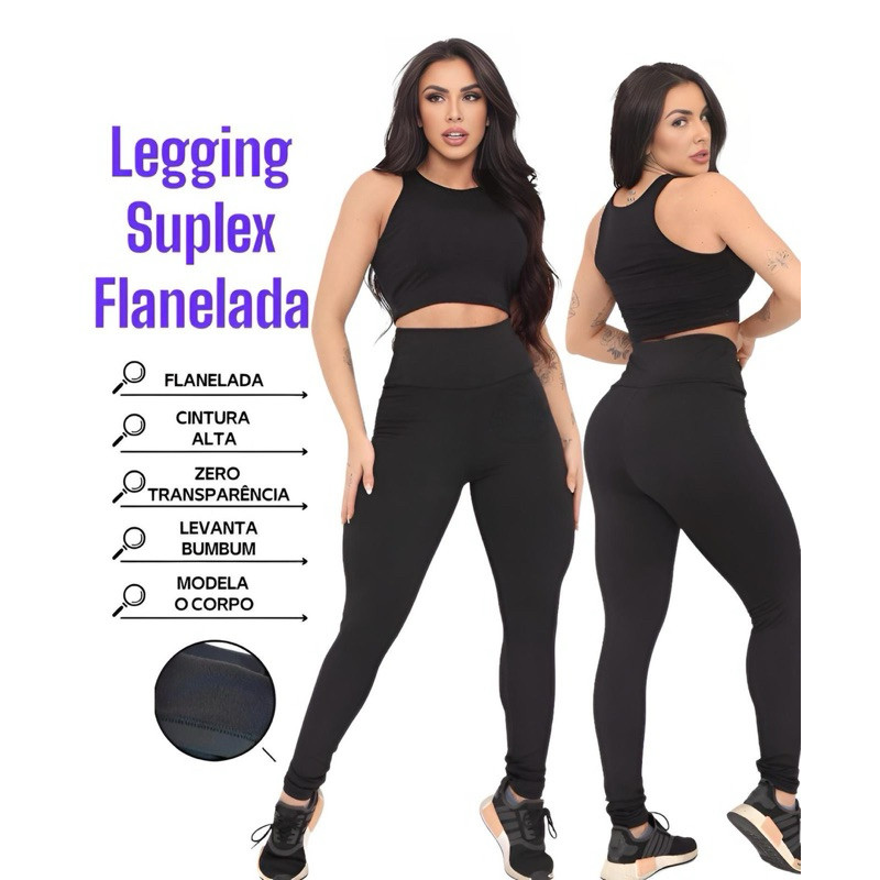 Calça legging Flanelada legg Feminina peluciada Academia moda fitnes em Oferta na Shopee