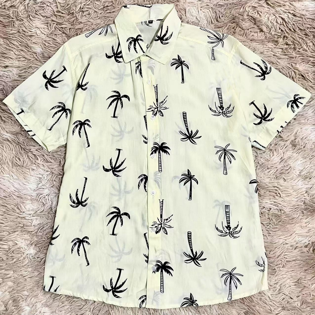 Camisa Com Botão Viscose Manga Curta Florida Estampada Casual Havaiana FB-42
