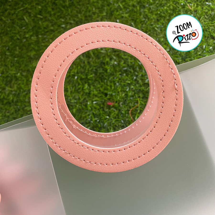 Detalhes do Kit 30 Sacolas com Alça Redonda de Couro Rosa Transparente Fosca PVC (26,5x23x11cm) Artlille - Rizzo