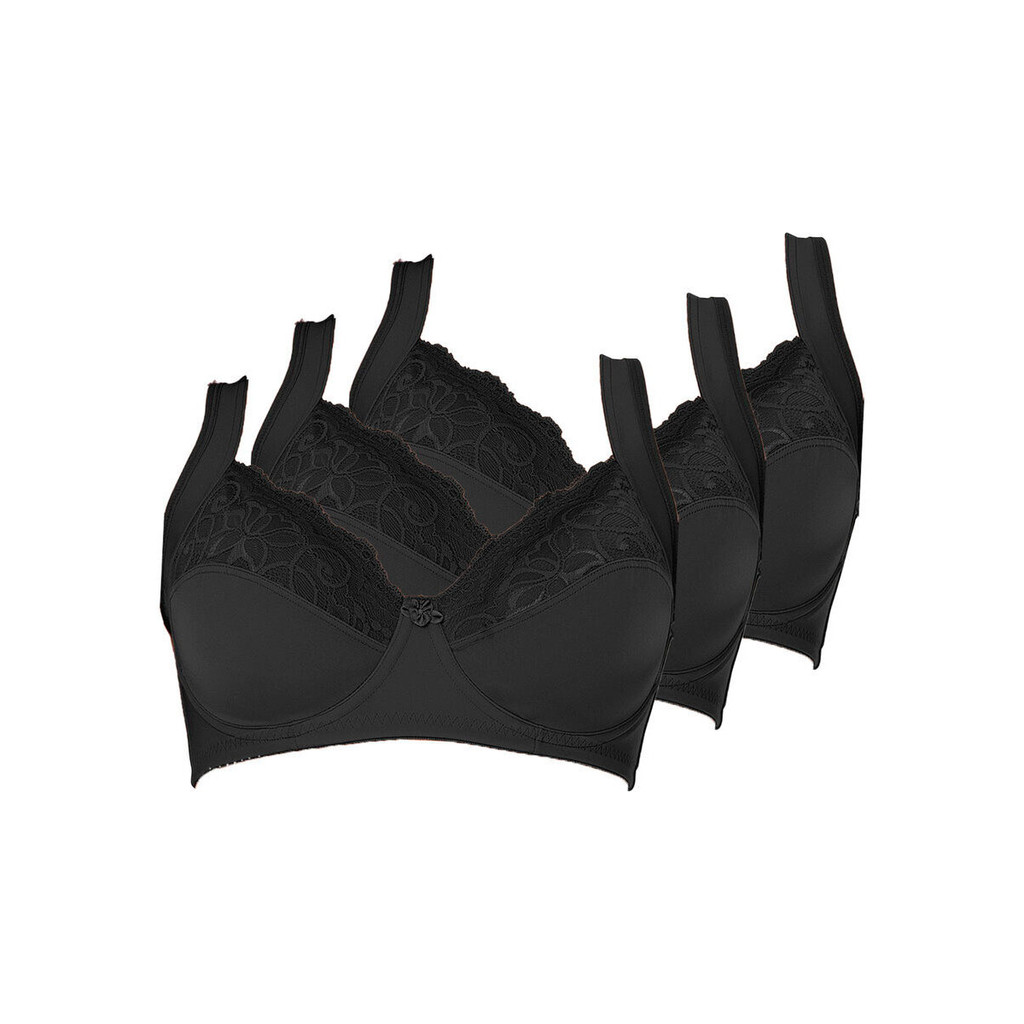 Kit com 3 Sutiãs com Aro e sem Bojo Dilady 123410