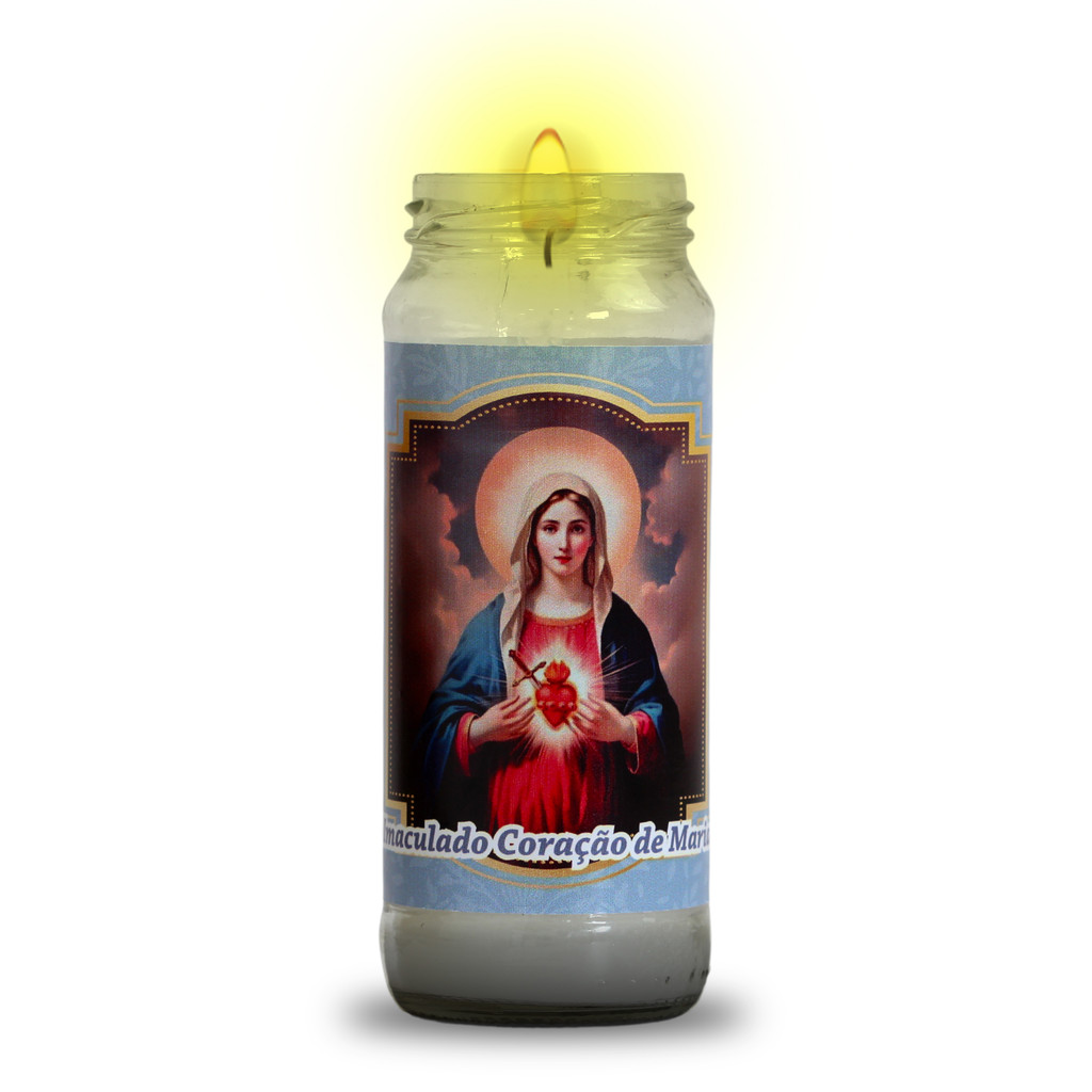 VELA VIDRO IMACULADO CORACAO DE MARIA 255 G