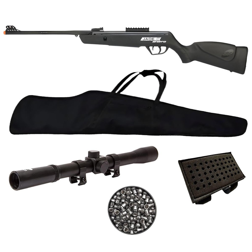 Carabina de Pressão Jade Mais Nitro 5.5mm - CBC + Luneta + Chumbo + Capa + Porta Chumbo em Oferta na Shopee
