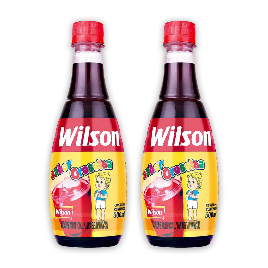 02Un Xarope Artificial Sabor De Groselha 500 Ml Para Bebidas Sobremesa Raspadinha Sorvete Wilson