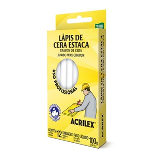 Giz de cera estaca branco 12 unidades 519 Acrilex
