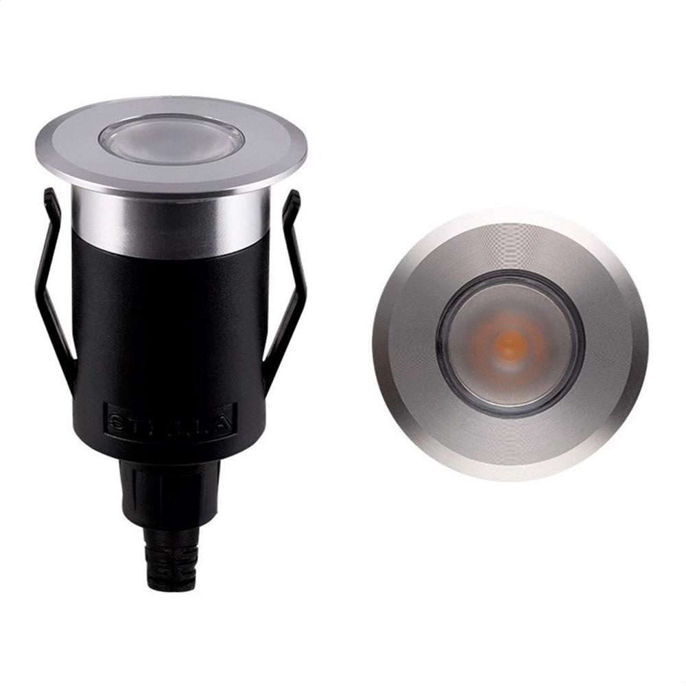 Balizador De Solo Way Up Spur Aluminio Led 1w Quente Stella