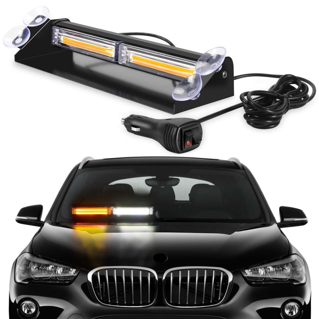 Giroflex Sinalizador Led Vigilante Amarelo Branco Parabrisa