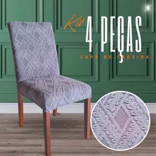 Kit 4 Capas de Cadeira Linha Gold Indiana - Cinza