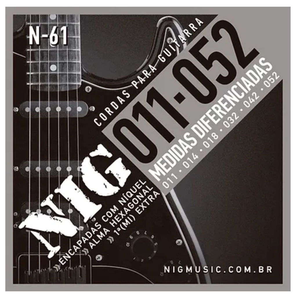 Encordoamento Guitarra Níquel Nig N-61.011” + Palheta