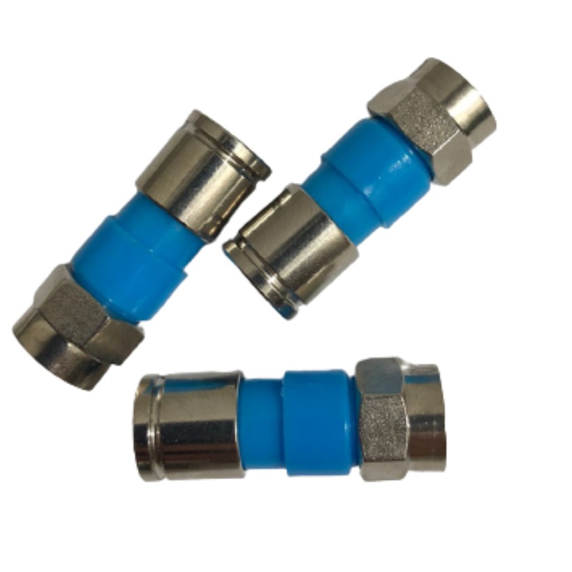 Pct 10 Conector de Compressão Profissional F Macho RG59 de Metal CFTV P/ Cabo