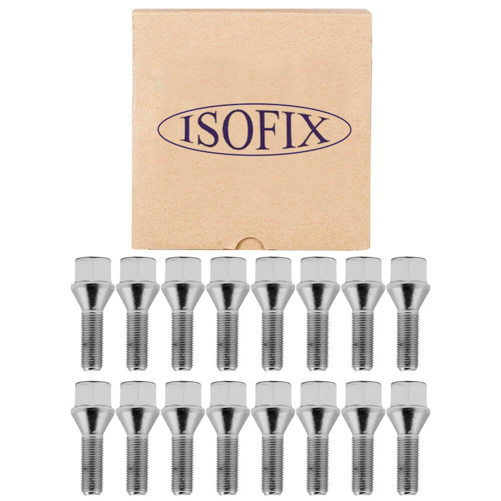 Jogo 16 Parafuso Roda Aço M12x38x1.25 Fiat Chave 19 06003 Isofix - Spare Parts and Accessories for Vehicles