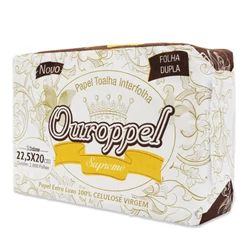 Papel Toalha Interfolha 2 Dobras Folha Dupla Supreme 1.000 folhas Ouroppel