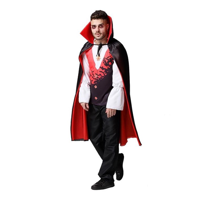 Fantasia Vampiro Adulto Conde Drácula Com Capa em Oferta na Shopee