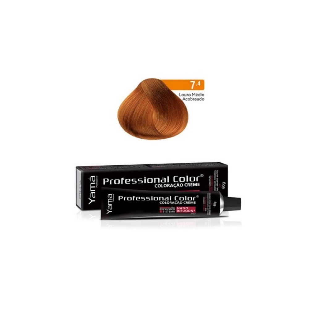 Tintura Yama Nano Infusion 7.4 Louro Médio Acobreado em Oferta na Shopee