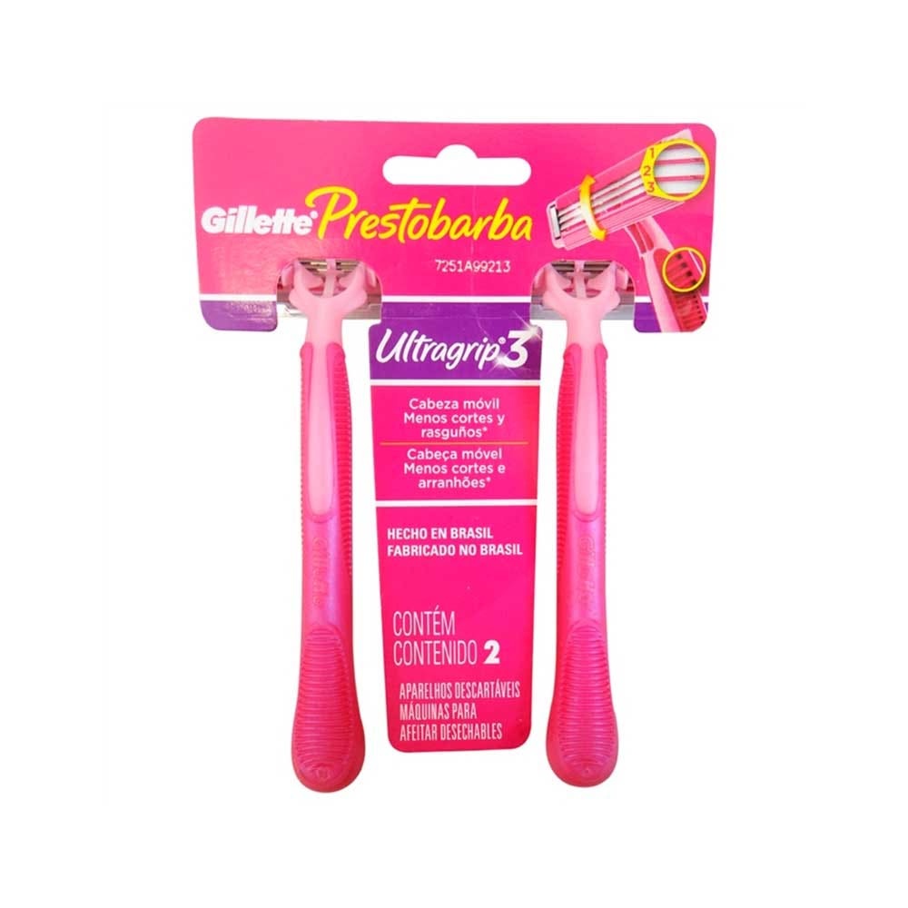 Aparelho Depilatório Prestobarba Feminino Ultrafrip 3 c/ 2un