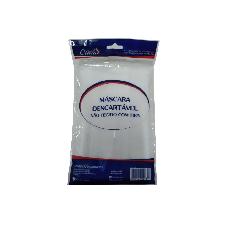 Máscara Descartável Santa Clara Com Tira C/5un em Oferta na Shopee