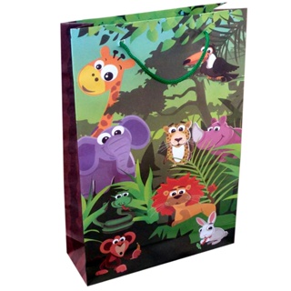Sacolas De Papel Safari Floresta 25x17x6cm 10u a 50u Para Lembrancinha De Aniversário Surpresa Presente Bolsa Festa em Oferta na Shopee