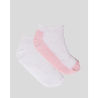 Kit 2 Meias Feminina Cano Baixo Bicolor Rosa Branco
