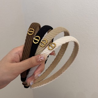 Diariamente All-Match Preto Branco Cor Sólida Fita de cabeça Fita de cabeça de viagem cd Fita de cabeça de moda simples Double c Twill