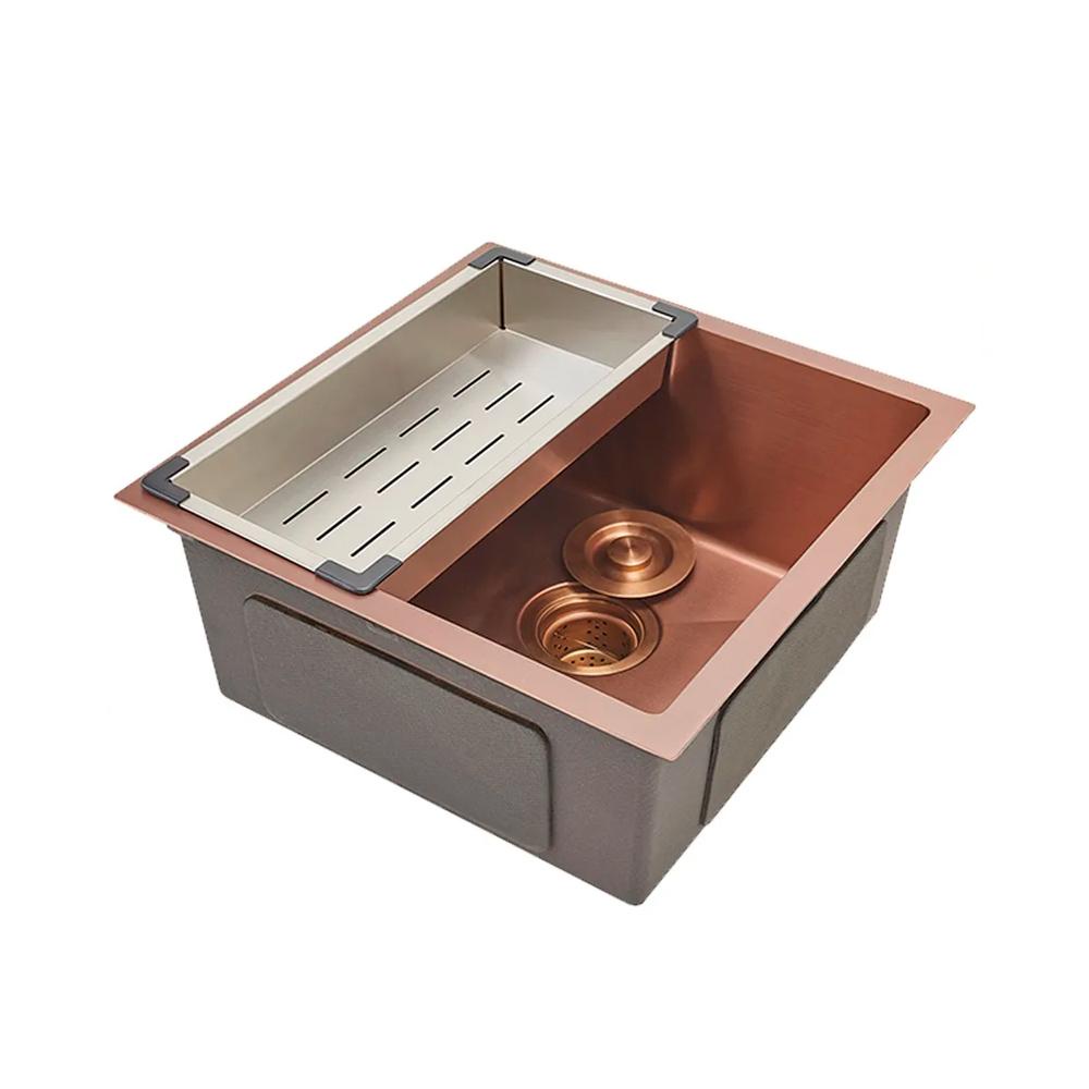 Cuba para cozinha gourmet pia aço inox com acessórios Terena 44 cm Pingoo - Dourado Rose em Oferta na Shopee