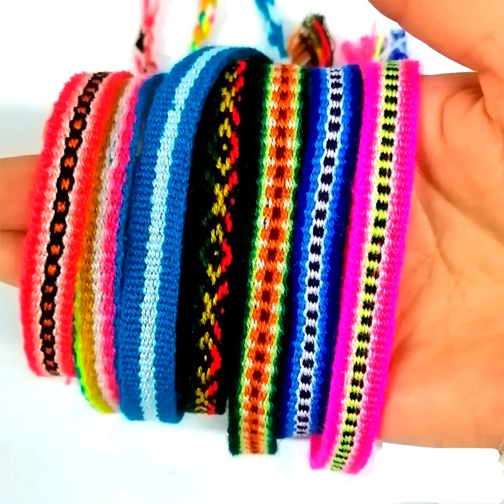 Pulseira/Tornozeleira Pano Peruano Reggae Colorido kit com 12 peca ENVIA COR ALEATORIAS