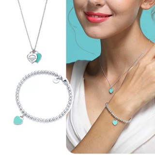 Conjunto TFNY 925 Colar E Pulseira De Prata Com Saco De Veludo
