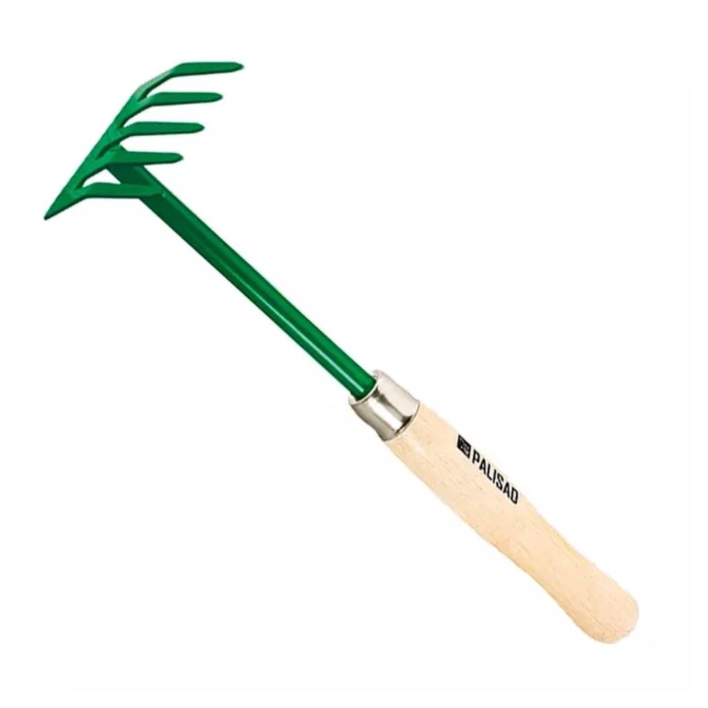 Ancinho/Rastelo (5 Dentes) 330mm Cabo de Madeira  PALISAD em Oferta na Shopee